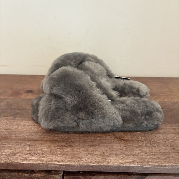 EMU Australia x Free People Mayberry Teddy Cozy Slippers Gray 4 Women 3 Kids NWT - Picture 5 of 15